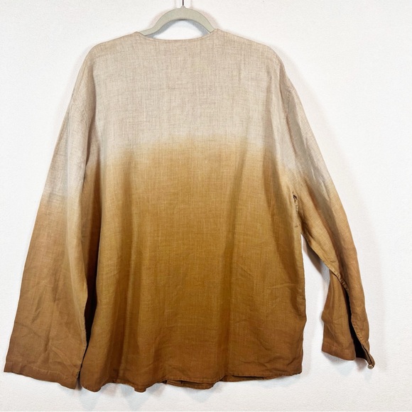 Inserch Premium Linen Yarn-Dye Ombre Long Sleeve Shirt Men's 3X Button Down - Picture 7 of 9